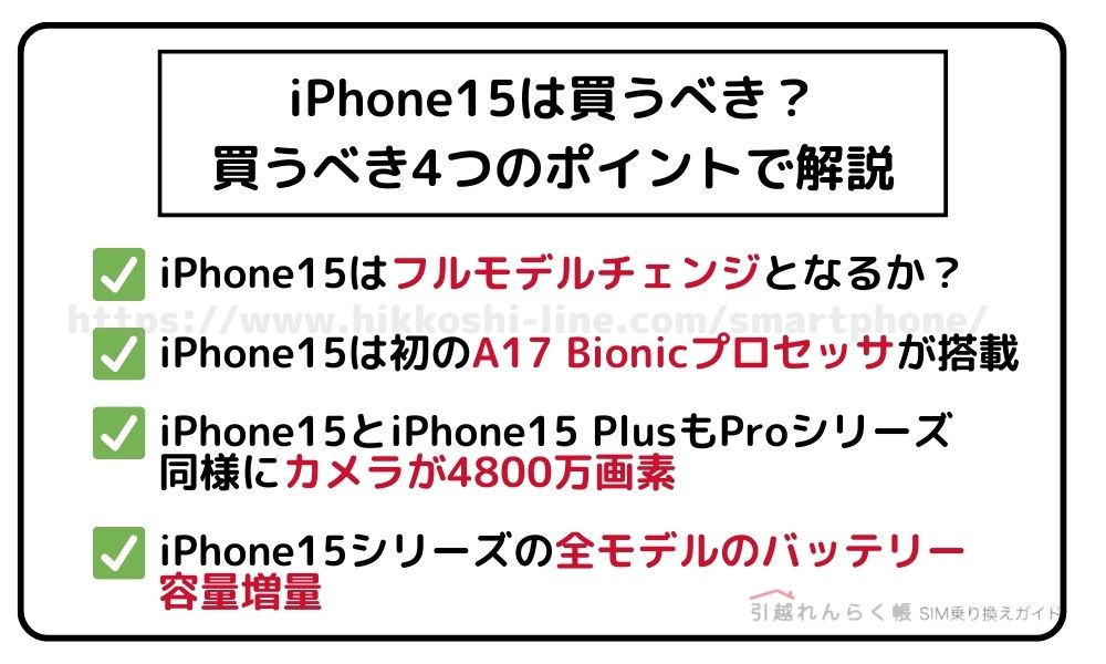 iPhone15は買うべき？買うべき4つのポイントで解説