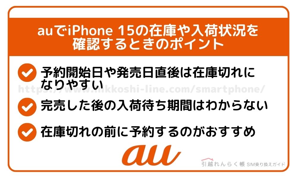 auのiPhone 15の在庫を確認後に機種変更で利用できるキャンペーン