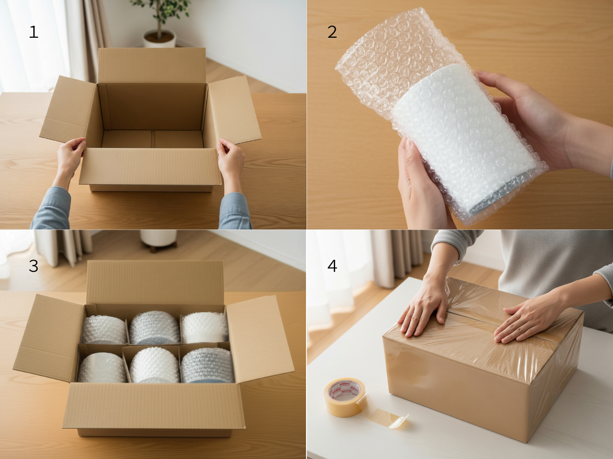 基本的なダンボール防水梱包